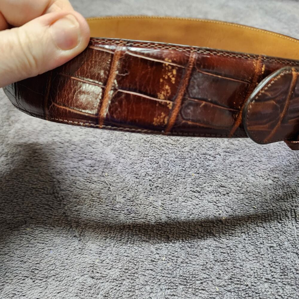 Vintage Brighton brown leather belt women size Medium b49 - Picture 6 of 6